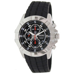 Seiko SNDD73P2 Men's Chrono Black Dial Black Rubber Strap Quartz Watch