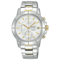 Seiko SNDY25P1 Women's Silver Dial Two Tone Bracelet Chronograph Watch