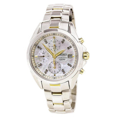 Seiko SNDY33P1 Women's White MOP Dial Two Tone Bracelet Chronograph Watch