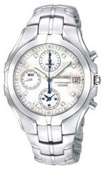 Seiko SNDZ25 Women's Diamond Chronographs Stainless Steel Watch