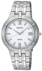 Seiko SNE025 Men's Solar Powered Stainless Steel Silver Dial Watch