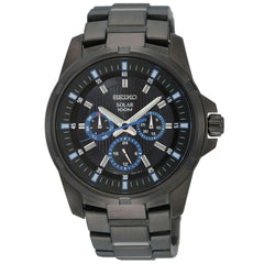 Seiko SNE119P1 Men's Solar Black Dial Black IP Stainless Steel Bracelet Watch