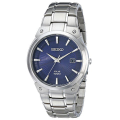 Seiko SNE323 Men's Core Solar Blue Dial Steel Bracelet Power Reserve Watch