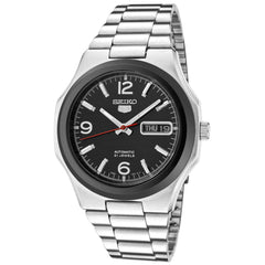 Seiko SNKK61K1 Men's 5 Automatic Stainless Steel Bracelet Black Dial Day Date Watch