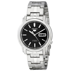 Seiko SNKK71 Men's 5 Automatic Black Dial Stainless Steel Bracelet Day Date Watch