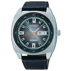 Seiko SNKN01 Men's Recraft Black Dial Black Leather Strap Automatic Watch