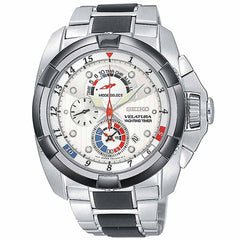 Seiko SPC005 Men's Velatura Silver Dial Steel & Rubber Bracelet Chronograph Alarm Watch
