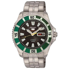 Seiko SRP205 Men's 5 Sports Black Dial Stainless Steel Bracelet Automatic Watch