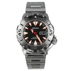 Seiko SRP313K2 Men's Monster Black Dial Stainless Steel Bracelet Automatic Dive Watch