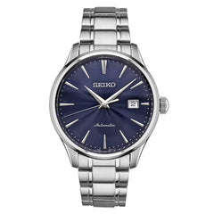 Seiko SRPA29 Men's Core Navy Blue Dial Stainless Steel Bracelet Power Reserve Automatic Watch