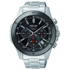 Seiko SSB111 Men's Chronograph Black Dial Stainless Steel Bracelet Watch