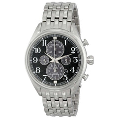 Seiko SSC207 Men's Solar Chronograph Black Dial Steel Bracelet Alarm Watch