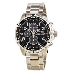 Seiko SSC305 Men's Core Solar Blue Dial Steel Bracelet Chronograph Alarm Watch