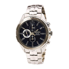 Seiko SSC381 Men's RECRAFT Solar Blue Dial Stainless Steel Chronograph Watch