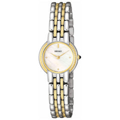 Seiko SUJB30 Women's Mother of Pearl Dial Two Tone Gold Steel Bracelet Watch