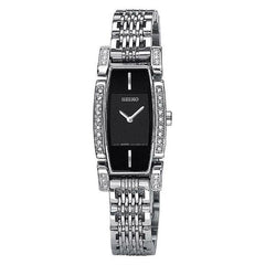 Seiko SUJC51 Women's Tressia Black Dial Steel Bracelet Diamond Watch