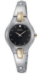 Seiko SUJF87 Women's Two Tone Black Dial Diamond Watch