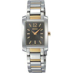 Seiko SUJG15 Women's Two Tone Solid Stainless Steel Bracelet Charcoal Dial Watch
