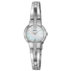 Seiko SUJG45 Women's Dress White Mother of Pearl Dial Steel Bracelet Watch