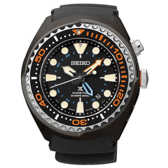 Seiko SUN023 Men's X Prospex Black Dial Silicon Strap GMT Diver Kinetic Watch
