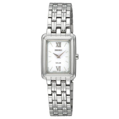 Seiko SUP009 Women's Solar Silver Square Dial Stainless Steel Watch