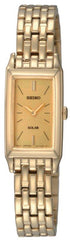Seiko SUP030 Women's Gold Tone Solar Powered White Dial Watch