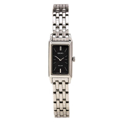 Seiko SUP043 Women's Black Dial Solar Powered Stainless Steel Watch