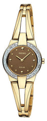 Seiko SUP054 Women's Gold Tone Brown Dial Solar Powered Watch