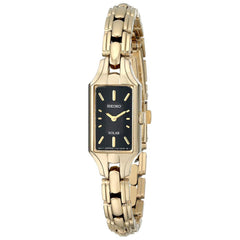 Seiko SUP166 Women's Core Solar Black Dial Yellow Gold Steel Classic Dress Watch