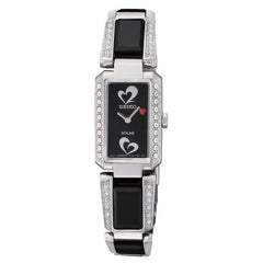 Seiko SUP187 Women's Tressia Solar Black Dial Black Ceramic and Steel Bracelet Watch