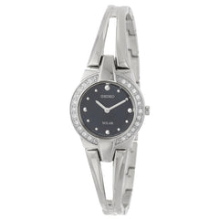 Seiko SUP205 Women's Tressia Solar Black Dial Stainless Steel Quartz Watch