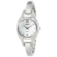 Seiko SUP213 Women's Core Solar Mother of Pearl Dial Steel Bracelet Power Reserve Watch