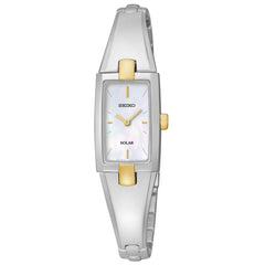 Seiko SUP218 Women's Core Solar Mother of Pearl Dial Two Tone Steel Power Reserve Watch