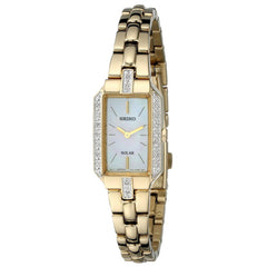 Seiko SUP236 Women's Core Solar Classic MOP Dial Yellow Gold Steel Diamond Watch