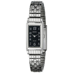 Seiko SUP241 Women's Solar Black Dial Stainless Steel Expansion Bracelet Watch