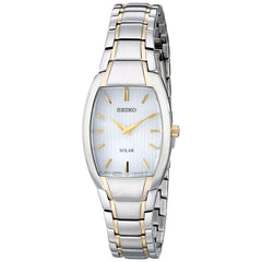 Seiko SUP260 Women's Solar White Dial Two Tone Steel Bracelet Watch