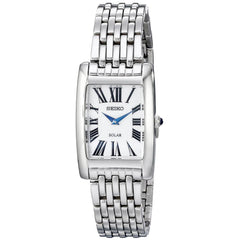 Seiko SUP267 Women's Solar Core Quartz White Dial Stainless Steel Bracelet Watch