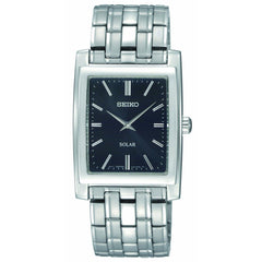 Seiko SUP899 Men's Dress Solar Black Dial Stainless Steel Watch
