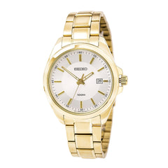 Seiko SUR064 Men's Silver Tone Dial Yellow Gold Steel Bracelet Watch