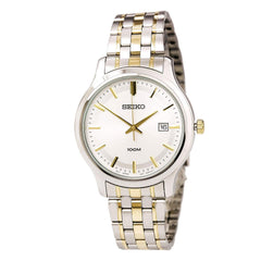 Seiko SUR147 Men's Dress Silver Dial Two Tone Bracelet Watch