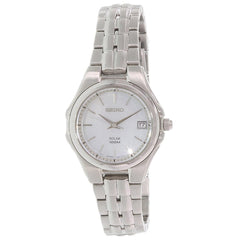 Seiko SUT047 Women's Dress Stainless Steel Bracelet White MOP Dial Solar Watch