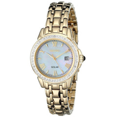 Seiko SUT172 Women's Le Grand Sport Solar MOP Dial Yellow Gold Steel Diamond Watch