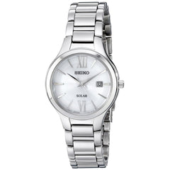 Seiko SUT207 Women's Solar Core White Dial Steel Bracelet Quartz Watch