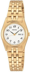 Seiko SXA126 Women's White Dial Gold Tone Quartz Watch