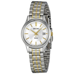 Seiko SXDC39 Women's Dress Silver Tone Dial Quartz Stainless Steel Bracelet Watch