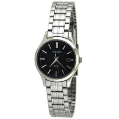 Seiko SXDC41 Women's Stainless Steel Black Dial Quartz Watch