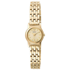 Seiko SXGM06 Women's Dress Champagne Dial Yellow Gold Steel Bracelet Watch