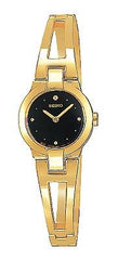 Seiko Women's Black Dial Gold Bangle Watch SUJ706