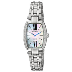 Seiko Women's Diamond Watch - Tressia White Mother of Pearl Dial Bracelet | SUP283