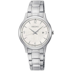 Seiko Women's Quartz Watch - Classic Off-White Dial Silver Steel Bracelet | SXDG93P1